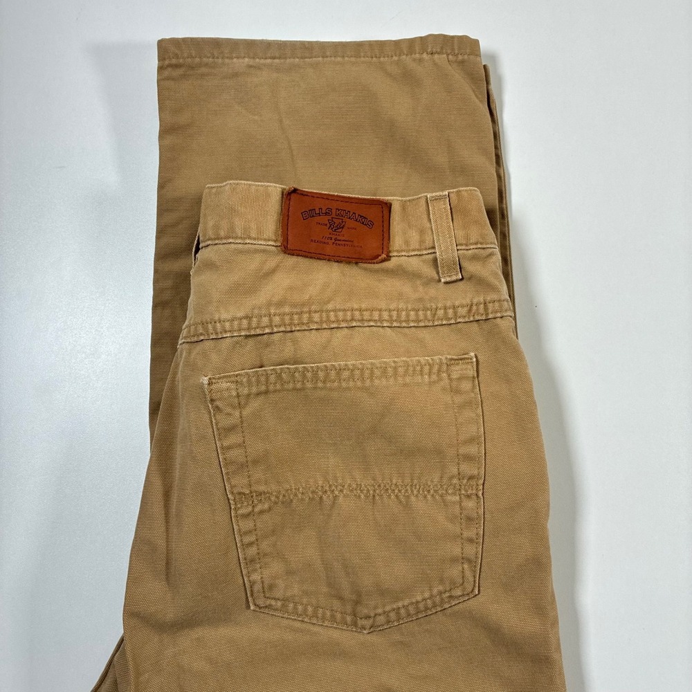 Bills Khakis Canvas 5 Pocket Pants 30x32 Tan Made in USA Straight (Tag 32)